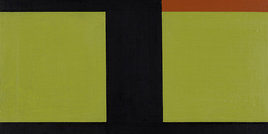 Helmut Federle «Basics on Composition XVII (Cuzko)», 1992. Óleo sobre tela, 40 x 50 cm. Coleção Helmut Federle, Viena. Fotografia © Franz Schachinger, Viena. © Helmut Federle e Pro Litteris, Zurique. Cortesia da Galeria nächst St. Stephan Rosemarie Schwarzwälder, Viena.