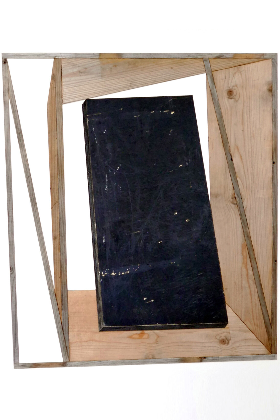 Michael Zelehoski, Black Box, 2015, Assemblage with repurposed wood and phenolic plywood, 130 x 113 cm / 50 x 44 in.