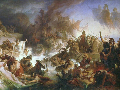 Wilhelm von Kaulbach- La batalla de Salamis