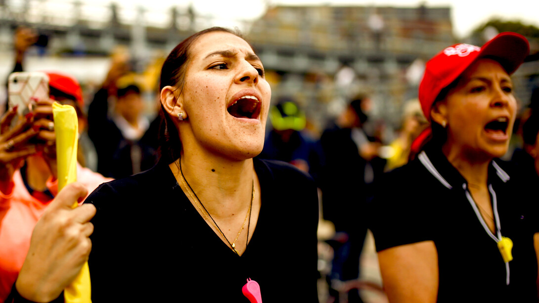 Manifestantes durante el ya histórico 21N