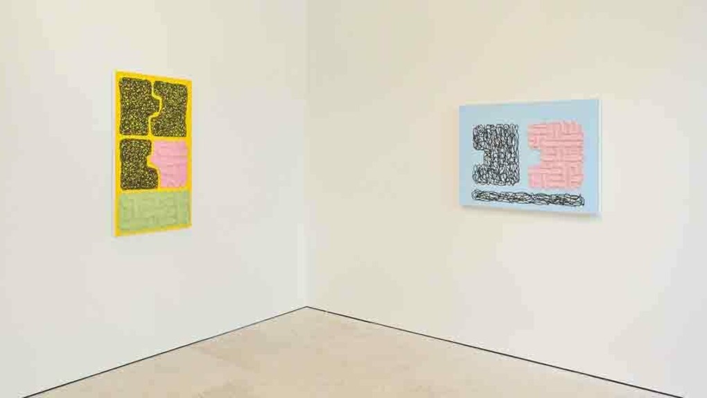 Recent paintings. Courtesy of Maruani Mercier
