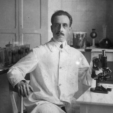 Carlos Chagas en su laboratorio