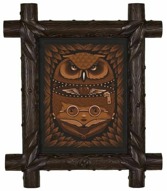 Jeremy Fish, Maternal Wisdom, 2013, acrylic on wood panel, hand carved teak frame, 32 x 28 inches