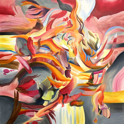 Helen Bermingham, Double dream, 180x180 cm, oil on canvas. Courtesy the artist and GR Gallery, NYC