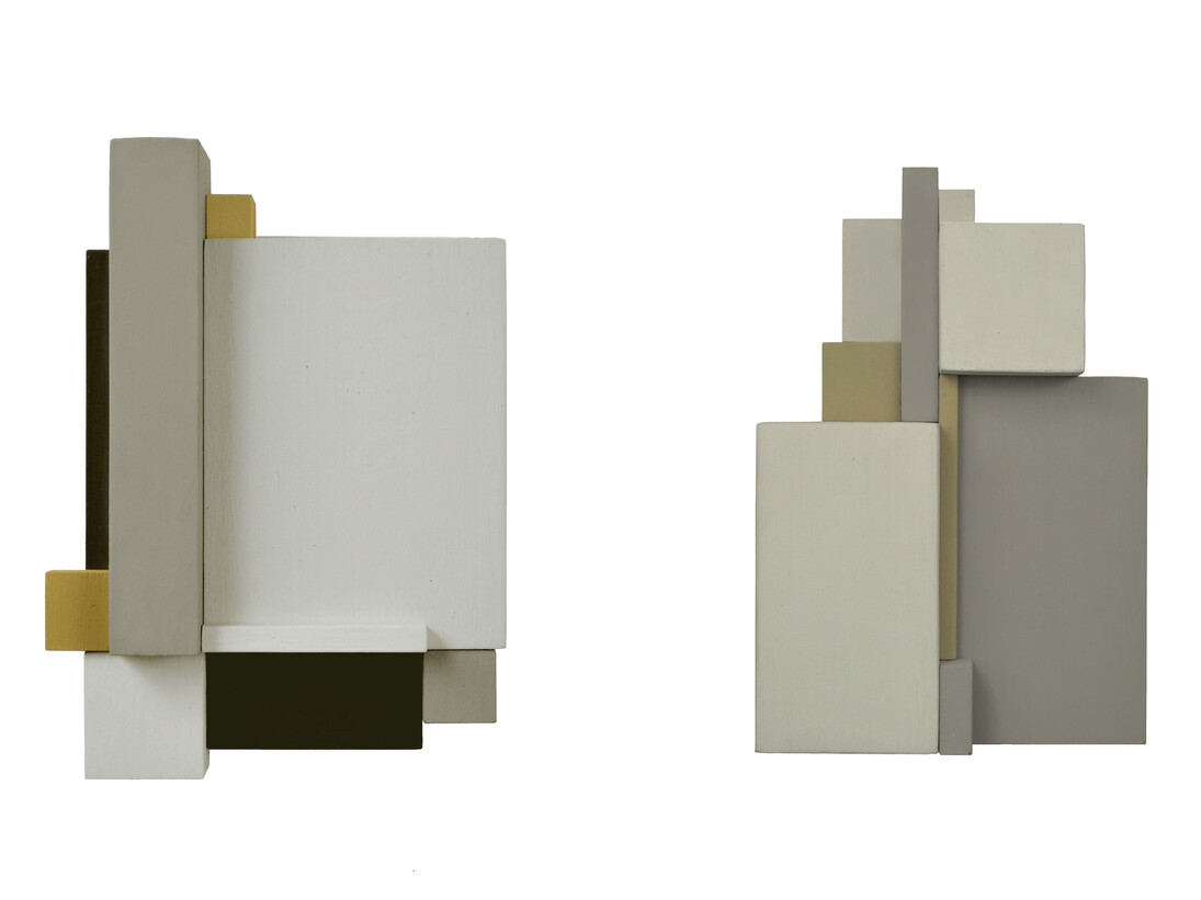 Jean Charasse, Construction P9B, 2011, 23 x 16,5 x 6,5 cm e Construction, 2011, 31,5 x 21 x 9,5 cm