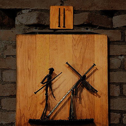 Amblè Sonaglia, via Crucis, particolare di una stazione, 1987 (foto Roberto Luciani)