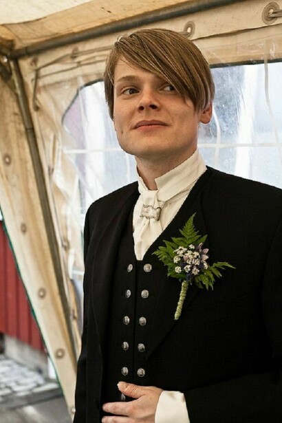 Traditional wedding suit in Iceland