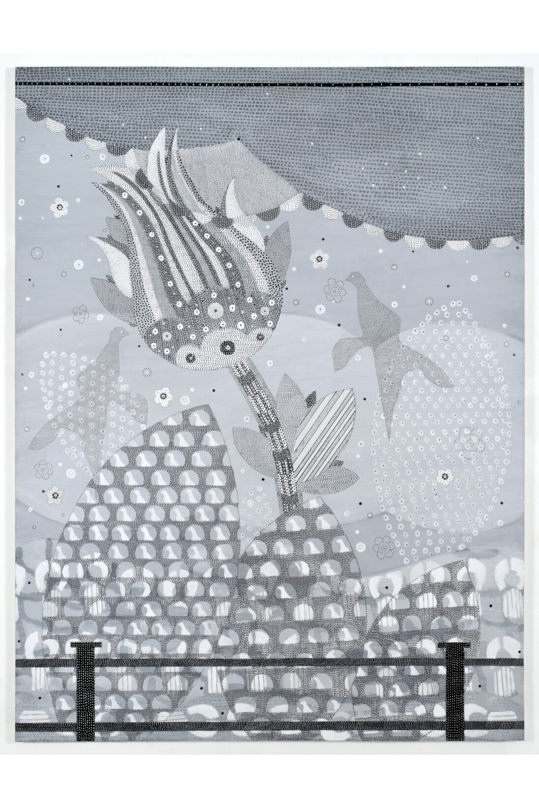 Glenn Goldberg, Place, 2015, Acrylic, gesso, ink, and pencil on canvas. 84” x 63”