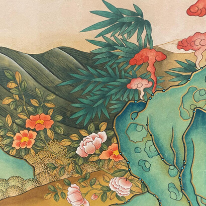 “Mythical Bird Soaring" by Min Kim. Courtesy of Kate Oh Gallery