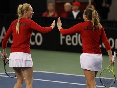 La pareja de dobles del equipo bielorruso