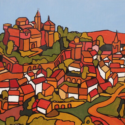 Gianni Gaschino, Roero, 1978, 57x36, smalto su cartoncino