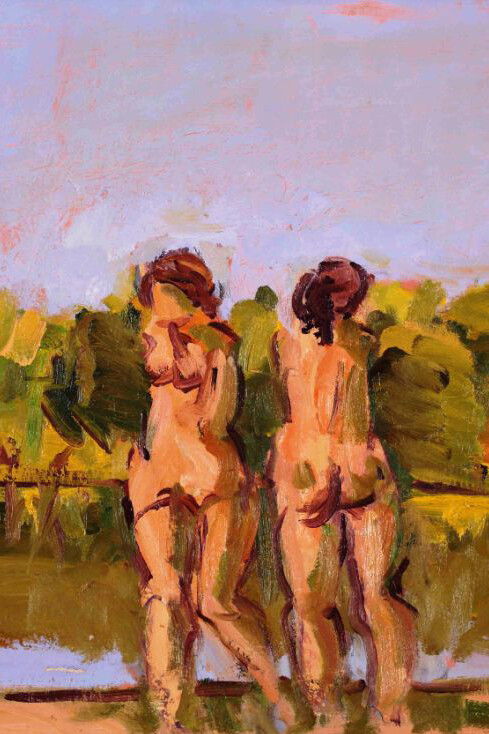 Ennio Morlotti, Bagnanti a Oggiono, 1989, dettaglio