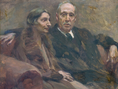 Retrato de Raúl Brandão e de sua esposa D. Angelina Brandão, 1928, por Columbano Bordalo Pinheiro. Museu Nacional de Arte Comtemporânea do Chiado