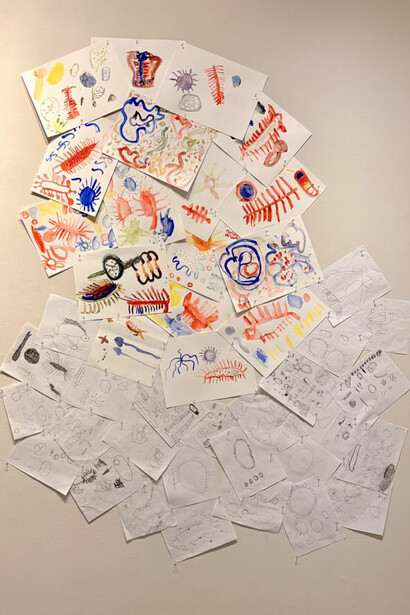 Shawn Hall, Our eyes were microscopes in the swamp, exhibition view. Courtesy of Ogden Museum of Southern Art