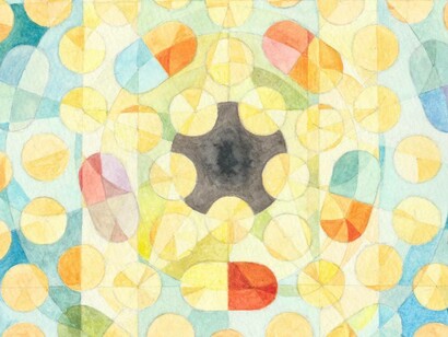 Dying star, 16 x 12cm  watercolour