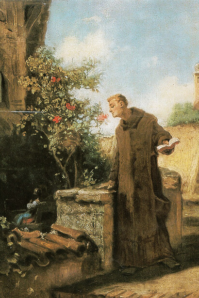 Carl Spitzweg, Monje, con aroma a rosas, c. 1850