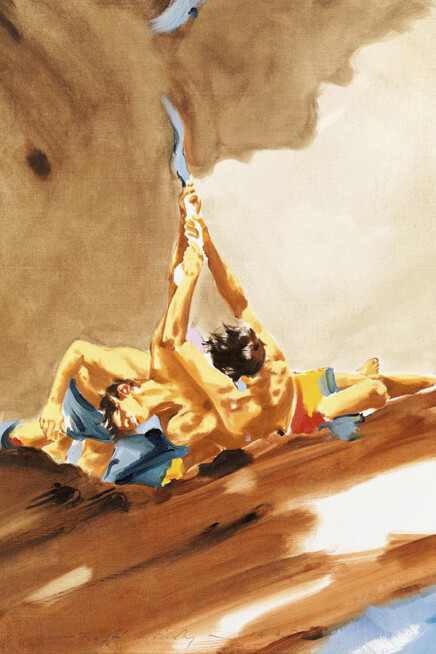 Norbert Bisky, Raft, 2014, oil on paper, 63,7 x 50 cm, © Bernd Borchardt/VG Bild-Kunst, Bonn. Courtesy Galerie Daniel Templon