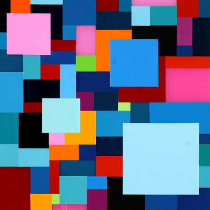 Marco Casentini, Rio Grande, 2018, acrilico su perspex su legno, cm 50,5x50,5, foto Luigi Di Giovine, Verona