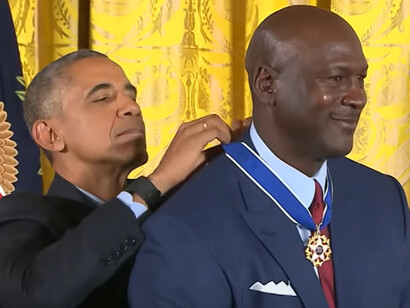 Michael Jordan was awarded the Presidential Medal of Freedom by President Barack Obama on November 22, 2016