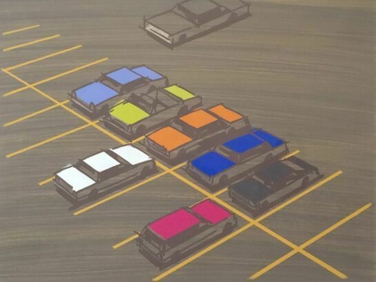 Michael McKay, Untitled (parking lot), acrylic on paper