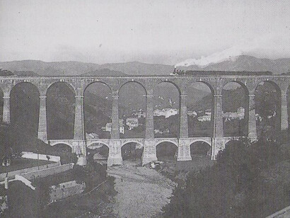 Ferrovia Succursale dei Giovi (“secondo Valico”): viadotto presso Campomorone