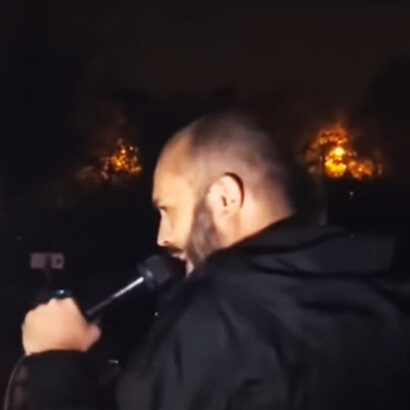 Riccardo Ricchesso alla manifestazione per l'anniversario di 100 giorni da Leoni