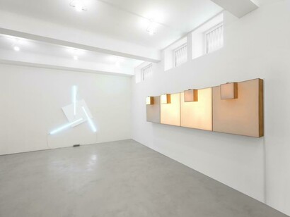 François Morellet and Gianni Colombo, exhibition view. Courtesy of A arte Invernizzi