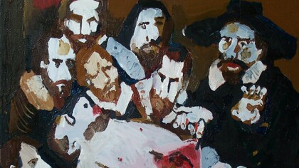 "Lección de anatomía", óleo sobre lienzo, Ivan Sakhnenko, 2004