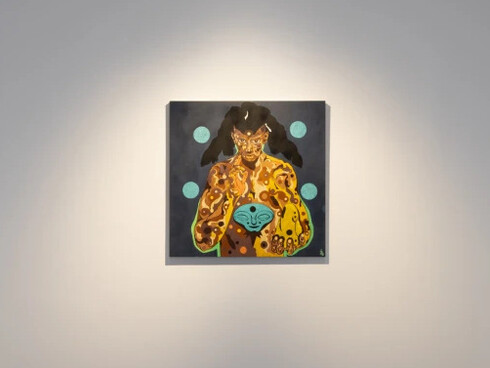 Richard Ayodeji Ikhide, Incroci del passato (Crossroads of the past), exhibition view. Courtesy of Victoria Miro 