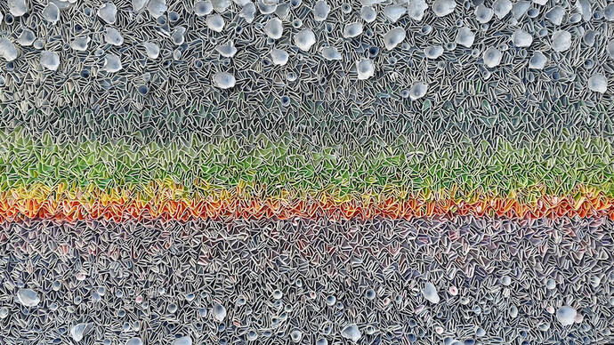 Priscilla Robinson, Where the sky meets the sea (detail), 2025. Courtesy of Wally Workman Gallery