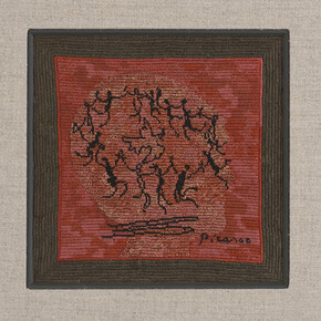 Narelle Jubelin, As Yet Untitled (Pablo Picasso, 1961), 2014, cotton on silk petit point, 33 x 32.5 cm, Courtesy the artist and Marlborough Contemporary, London