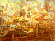 Conflagration, acrylic on canvas, 150  x 120 cm, Mark Weighton, 2025
