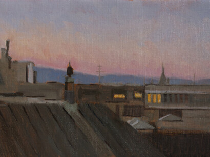 Harry Durdin Robertson, Reflective Light, Florence, oil on linen, 8 x 12 inches