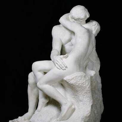 Auguste Rodin, 1889, the kiss, marble, private collection.