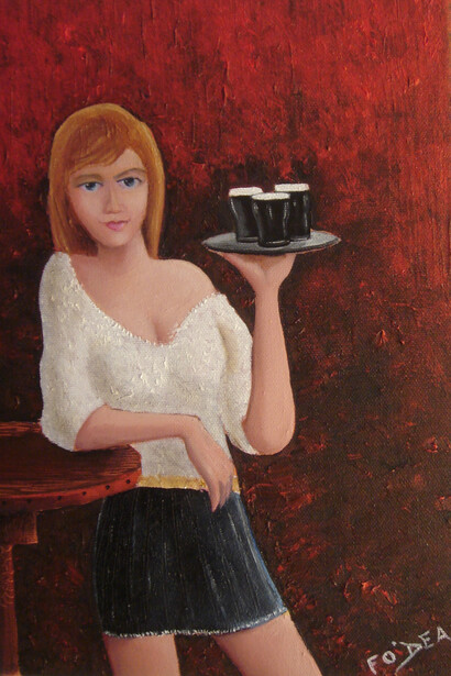 Frank O'Dea, My Goodness My Guinness, oil on canvas