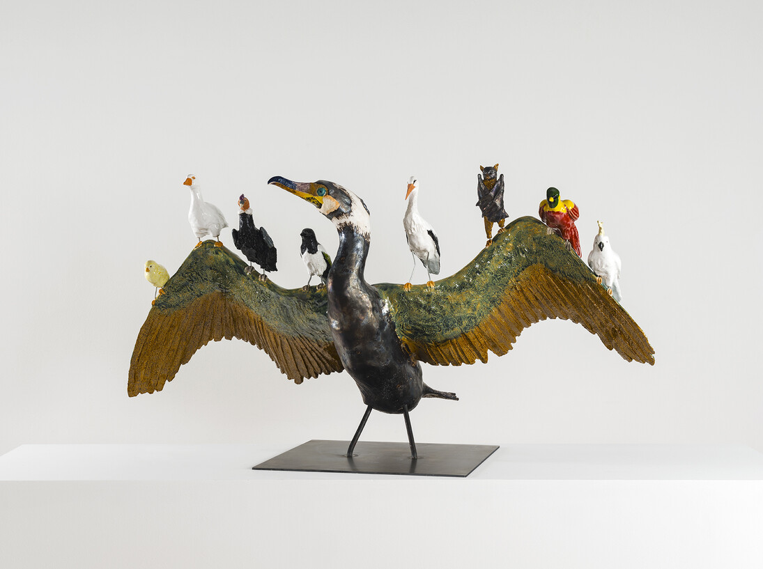 Cormorane, 2016, Glazed ceramic 55 x 107 x 50 cm
