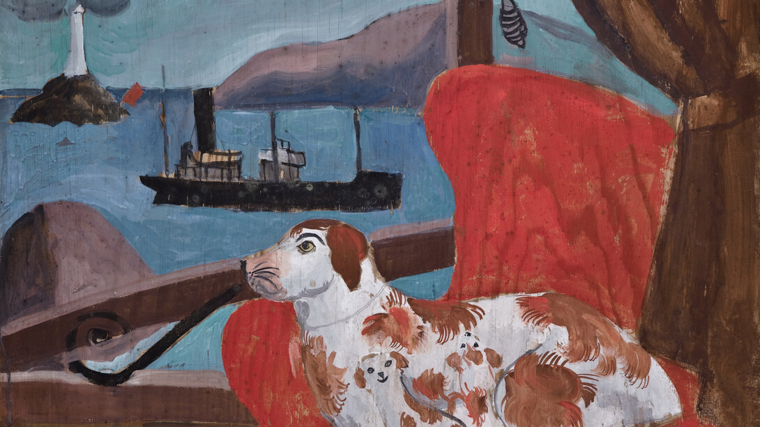 Christopher Wood - China Dogs in a St lves Window, 1926, gouache on panel, 63.5 x 76.2cm, Pallant House Gallery (on loan from a private collection)