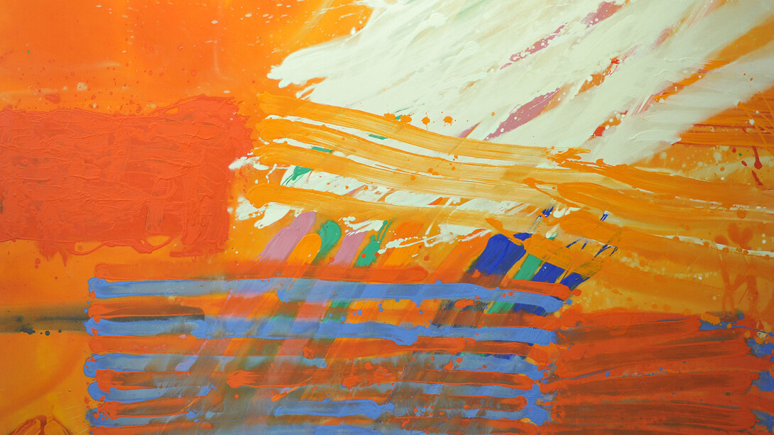 Albert Irvin, Pegasus, 1982, acrylic on canvas, 84 x 120 in/213.4 x 304.8 cm