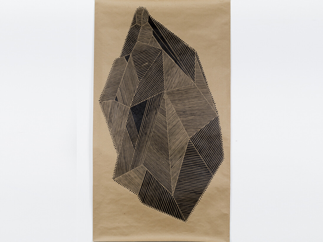 Naufus Ramírez-Figueroa, from the series Cuerpo Geometrico, 2013, woodcut print on craft and etching paper