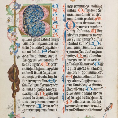 Miniature rappresentanti Salmi, XIV-XV secolo circa