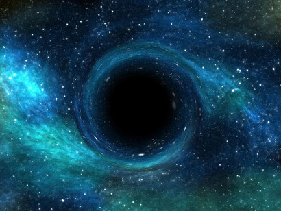Representación gráfica de un agujero negro en el cosmos