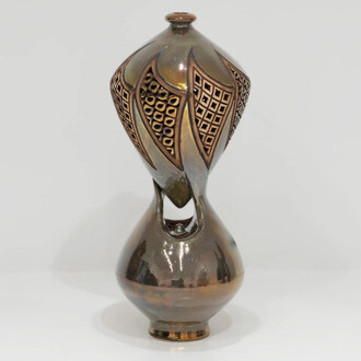 Ibrahim Said, Floating vase - Gold twist, 2026. Courtesy of Yossi Milo Gallery