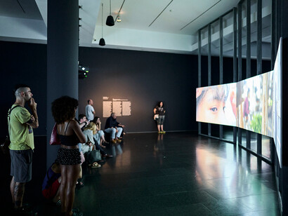 Echoes: videos from the Han Nefkens Foundation Donation, exhibition view. Courtesy of Museu d’Art Contemporani de Barcelona (MACBA)