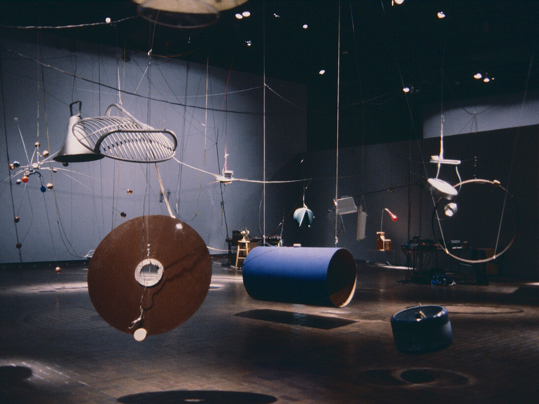 Rainforest IV Performance, 1981, Installation View, Neuberger Museum, Purchase, NY. Photo by Phil Edelstein