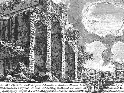 G.B. Piranesi (1720-1778), Le rovine del Castello dell’Acqua Claudia