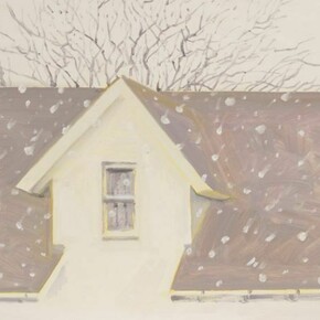 Lois Dodd, March Snow, 2013, oil on panel, 13 x 16 inches © Lois Dodd, courtesy Alexandre Gallery, New York