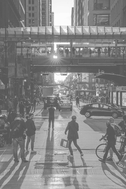 In the hustle and bustle of the city street, the crowd swarmed, reflecting the essence of the crowded daily life that defines urban living