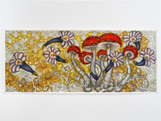 Nancy Blum, Harbinger, 2012, ink, colored pencil, gouache and graphite on paper, 50 x 122 in., Courtesy of the artist and Reynolds Gallery, Richmond.