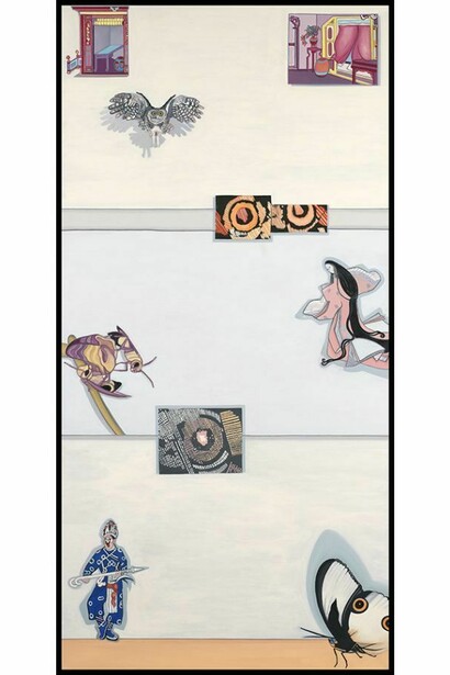 Li-lan, Eyes of Night, oil on linen, 2011, 65" x 32"