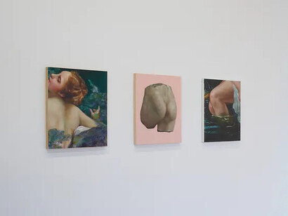 Angela Fraleigh, I have decided not to be hungry, exhibition view. Courtesy of Inman Gallery